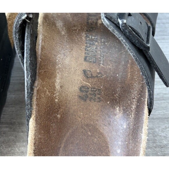 BIRKENSTOCK Salina Size 9 Black Leather Women Sandal Causal Comfort 40 - Picture 7 of 8